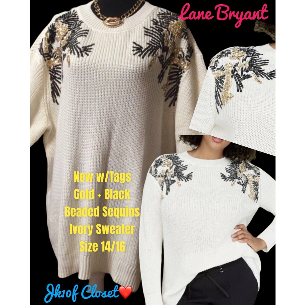 LOWEST🌺 NWT LANE BRYANT 14/16 or 22/24 SEQUIN CHUNKY KNIT SWEATER